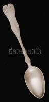 Ezüst (Ag.) teáskanál (7 db.), jelzett, monogrammal, mesterjeggyel (K.M.), h:15 cm, nettó: 215 g