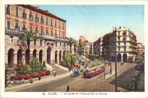 Algiers, Alger; Le Lycée et lAvenue de la Marne / grammar school, Marne Avenue