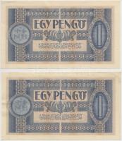 1938. 1P, II. kiadás csillagos sorszámmal, (2x) sorszámkövetők T:II,III szép papír
Hungary 1938. 1 ...