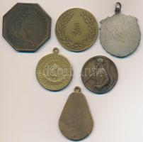 6db-os vegyes magyar sportérem tétel, közte DN "Ép testben ép lélek / A Budapesti III. Kerületi...