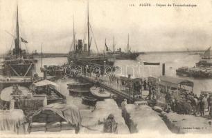 Algiers, Alger; Départ du Transatlantique / departure of a transatlantic ship, port (EK)