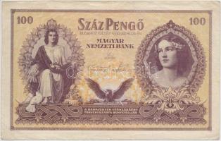 1943. 100P "Szálasi-kiadás" sor- és sorozatszám nélkül T:III Hungary 1943. 100 Pengő "Szálasi edition" without serial number C:F Adamo SPT18.1