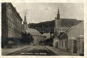 Trencsén, Trencin; Ulica Slobody / Freedom street, church (EK)