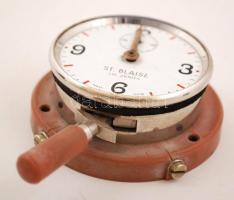 Postamesteri időmérő, hiányzó üveglap, működőképes állapotban, d: 6 cm