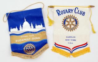 2 db Rotary díszzászló(Budapest-Duna, Babylon New York U.S.A.), jó állapotban, 26x18 cm