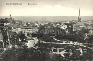 1913 Teplice, Teplitz-Schönau, Panorama, synagogue; Verlag Josef Bistritzky