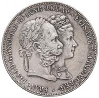 Ausztria 1879. 2G Ag "I. Ferenc József és Erzsébet királynő / Ezüstlakodalom" T:2 Austria 1879. 2 Gulden Ag "Franz Joseph and Elisabeth / Silver Jubilee" C:XF Krause X#M5