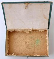 cca 1915 Ferenc József arcképével díszített, réz rátétes, vászonfedeles, díszes kartondobozka / cca ...