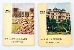 2 db útikönyv-Lipták Gábor: Balatonfüred és környéke; Pethő Tibor: Balatonalmádi és környéke. A Panoráma balatoni sorozata iX. és X. Bp., Panoráma. Kiadói papírkötés, jó állapotban.