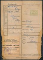 1950 4 db marhalevél okmánybélyegekkel