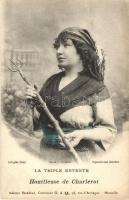 La Triple Entente - Houilleuse de Charleroi - Réfugiée Belge / Triple Entente, female coal miner from Charleroi, Belgian refugee, World War I, folklore