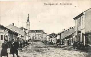 Aleksinac, street, shops, church (EK)