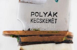 Jelzett (Polyák) vadász kés, eredeti bőr tokjában, h:25,5 cm