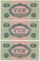 1944. 10P "A Vörös Hadsereg Parancsnoksága" (5x) sorszámkövetők T:I,I- hajtatlanok