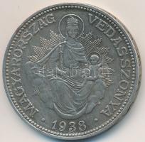 1938. 2P Ag &quot;Madonna&quot; T:2 felületi karc, patina Adamo P7