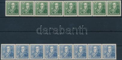 Death of Geijer 2 stamps in stripes of 8, Geijer halála sor 2 értéke 8-as csíkban