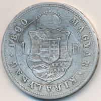 1890KB 1Ft Ag "Ferenc József/Barokk címer" T:2- karc 
Adamo M15