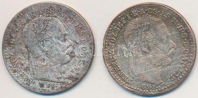 1870GYF+KB 10kr Ag &quot;Váltó Pénz&quot; (2x) T:3 patina