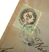 1878 Szentandrás, Alispánhoz intézett vadászati jegy kérvényező levél, 50 kr okmánybélyeggel