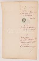 1878 Az orosházi járás főszolgabírájához, Eördögh Lajos úrhoz intézett, gróf Károlyi Gyula(1837-1890...