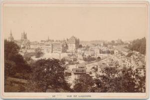 cca 1900 Lausanne, Svájc, Kilátás a városra, keményhátú fotó, 11x16 cm / cca 1900 Lausanne, Switzerland, vintage photo, 11x16 cm