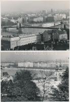 cca 1960-1970 Budapest, Városi életképek(Lánchíd, Erzsébet híd, Ferenciek tere, Kossuth tér, stb.), 10 db fotó, 13x18 cm