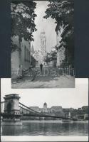 cca 1960-1970 Budapest, Városi életképek(Lánchíd, Erzsébet híd, Ferenciek tere, Kossuth tér, stb.), ...