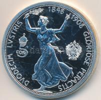DN "Osztrák-Magyar Monarchia pénzei utánveretben - 1908. 5 Corona" ezüstözött Cu-Ni emléké...