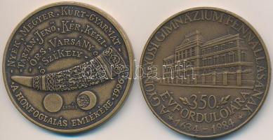 1984. "A Gyöngyösi Gimnázium fennállásának 350. évfordulójára" Br emlékérem (42,5mm) + Leb...