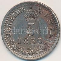Ausztria 1859A 5kr Ag "Ferenc József" T:2 felületi karc, patina 
Austria 1859A 5 Kreuzer ...