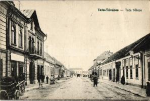 Tata-Tóváros, Főtér, Spitzer János kereskedése; Lindenberg Adolf kiadása