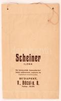 cca 1940 Bp. V. Scheiner Ilona lakberendezés reklámgrafikával díszített papír reklámtáska
