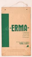 cca 1940 ERMA függönyök reklámgrafikával díszített papír reklámtáska