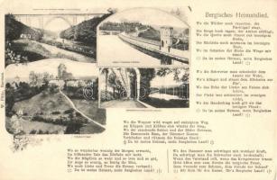 Remscheid, Müngstener Brücke, Thalsperre, Schloss, Schwebebahn, Bergisches Heimatslied / bridge, dam, castle, cable car, german folklore song, floral