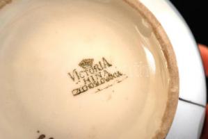 Victoria bonbonier, kézzel festett aranyozás, jelzett, hibátlan, d:10 cm, m:6 cm