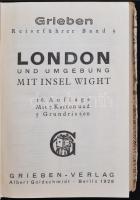 Grieben Reiseführer. Band 9. London und Umgebung mit Insel  Wight. Grieben Verlag, 1929, Berlin. Kia...