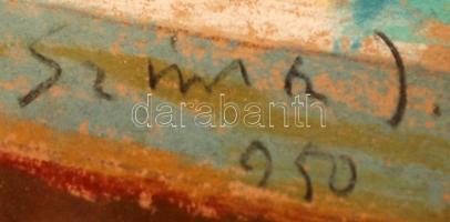 Szmrtnik János (Ladoméri, (1894-1951): Virágcsendélet. Pasztell, papír, jelzett, üvegezett keretben,...