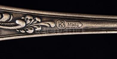 Orosz ezüstözött villák 10 db, jelzéssel h:21 cm