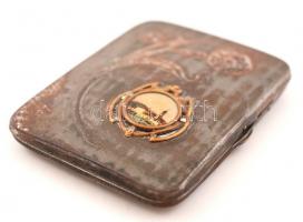 cca 1890 Domborműves, szecessziós fém cigarettatárca Graz városképpel / Metal cigarette box with Gra...