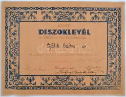 1939 a Magyar Muzsikus arany díszoklevele Gálik Endre (1907-?) zeneszerzőnek a III. Országos Vers- és Zenepályázaton nyújtott kiváló szerepléséért, Réthy (Hegedős) Ernő, Karácsonyi Margit nótaénekes és mások aláírásaival