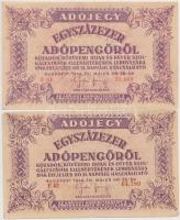 1946. 10db-os vegyes magyar adópengő bankjegy tétel, közte fordított címeres is T:vegyes