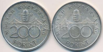 1992. 200Ft Ag "MNB" (2x) T:2,2-