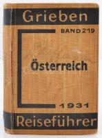 Grieben Reiseführer. Band 219. Österreich. Berlin, 1934, Grieben Verlag. Kiadói kissé sérült vászonkötésben, jó állapotban. 22 képpel és térképpel.