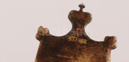 XIX. sz vége: Heilbronn ezüst kanál, zománcfestett képpel és címerrel / Vintage silver spoon. Heilbr...