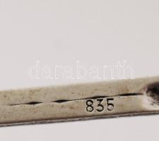 XIX. sz vége: Figurális díszítésű jelzett ezüst kanál / Vintage silver spoon. 10,6g