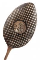 XIX, sz, Ezüst díszkanál nielló díszítéssel, mesterjeggyel (HTC) / Vintage silver spoon with niello....