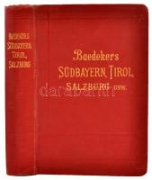 Karl Baedeker: Südbayern, Tirol, Salzburg usw. Handbuch für Reisende. Leipzig, 1910, Verlag von Karl Baedeker. Kiadói aranyozott vászonkötésben, gerincén kissé sérült. Közel 100 térképpel.