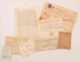 1939-1946 A Don-kanyarba munkaszolgálatra besorozott izraelita származású személy önéletrajza és egyéb iratai(igazoló jegy, igazolvány, plébániai igazolás átkeresztelkedésről, házassági anyakönyvi kivonat, zsoldkönyv)
