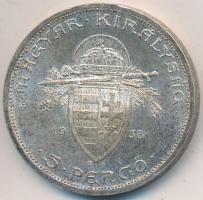 1938. 5P Ag "Szent István" T:1-,2 patina
Adamo P8.1