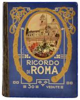 Ricordo di Roma. 30 Vedute. Képes leporelló Róma városáról, látképekkel, négynyelvű leírásokkal. A borítótábla gerincét korábban javították.